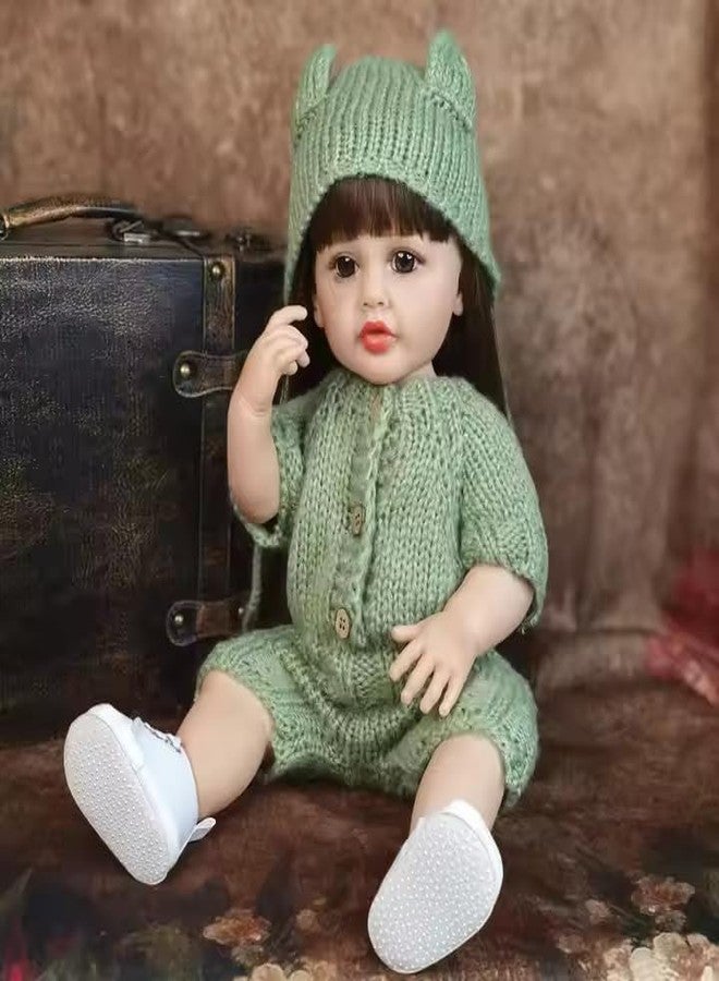 OOTLO Realistic Reborn Baby Doll Girl, 22-inch Realistic Newborn Baby Dolls, Silicone Full Body Real Life Baby Dolls,Includes Outfit, Feeding Bottle, Pacifier, and Diaper Birthday Gift for Girls - Image 3